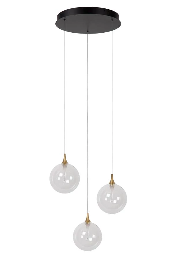 Lucide Premium GISELA - Pendelleuchten - Ø 36 cm - LED Dim. - 3x4,3W 2700K - Transparent - ausgeschaltet